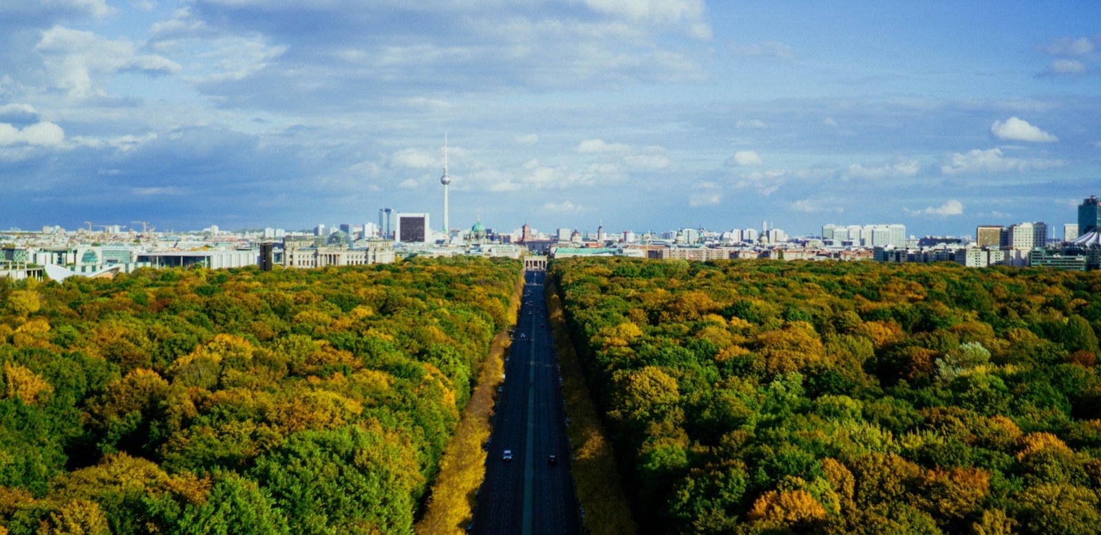 Aussicht auf Berlin und den Tiergarten von der Siegessäule.