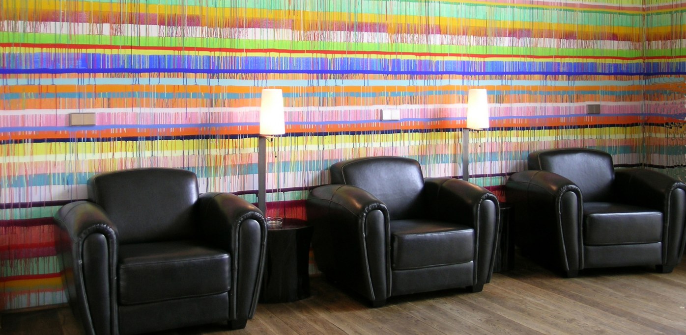 Sessel in der Lobby im Arte Luise Kunsthotel in Berlin Mitte